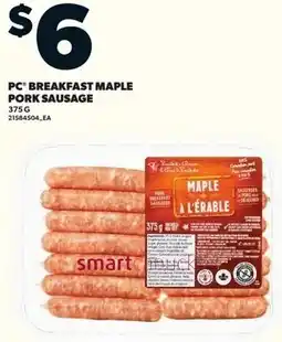 Loblaws PC breakfast maple pork sausage offer