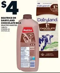 Loblaws Beatrice or dairyland chocolate milk offer