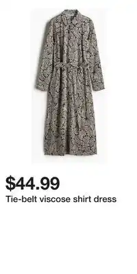 H&M Tie-belt viscose shirt dress offer