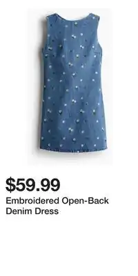 H&M Embroidered Open-Back Denim Dress offer