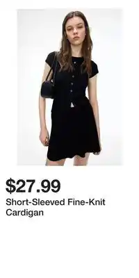 H&M Short-Sleeved Fine-Knit Cardigan offer