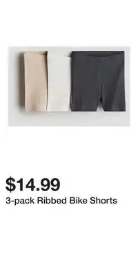 H&M 3-pack Ribbed Bike Shorts offer