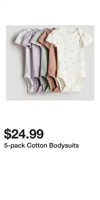 H&M 5-pack Cotton Bodysuits offer