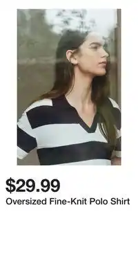 H&M Oversized Fine-Knit Polo Shirt offer