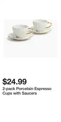 H&M 2-pack Porcelain Espresso Cups with Saucers offer