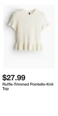 H&M Ruffle-Trimmed Pointelle-Knit Top offer