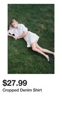 H&M Cropped Denim Shirt offer