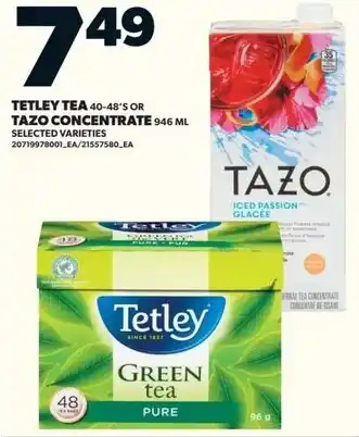 Loblaws Tetley tea tazo or concentrate offer