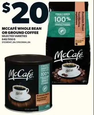 Loblaws Mccafé whole bean or ground coffee offer