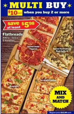 M & M Food Market Flatbreads offer