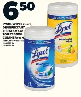 Loblaws Lysol wipes disinfectant spray or toilet bowl cleaner offer