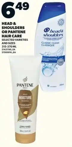 Loblaws Head & shoulders or pantene hair care offer