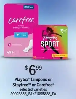 Loblaws Playtex Tampons and Stayfree or Carefree offer