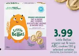 Loblaws Little Bellies organic oat & raisin ABC cookies offer