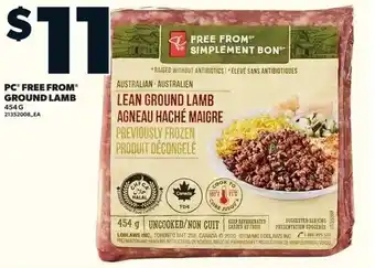 Loblaws Pc free from ground lamb offer