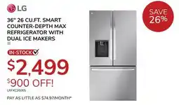 Goemans Appliances 36 26 CU. FT. SMART COUNTER-DEPTH MAX REFRIGERATOR WITH DUAL ICE MAKERS offer