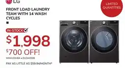 Goemans Appliances LG FRONT LOAD LAUNDRY TEAM WITH 14 WASH CYCLES offer