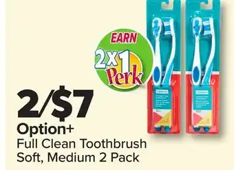 PharmaChoice Option+ Full Clean Toothbrush Soft, Medium 2 Pack offer