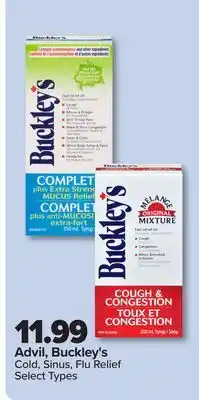 PharmaChoice Advil, Buckley's Cold, Sinus, Flu Relief offer