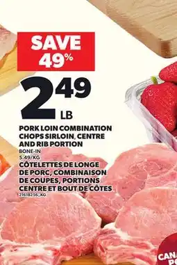 Independent City Market PORK LOIN COMBINATION CHOPS SIRLOIN, CENTRE AND RIB PORTION offer