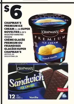 Independent City Market CHAPMAN'S PREMIUM ICE CREAM, 2L OR SUPER NOVELTIES, 6-20'S offer