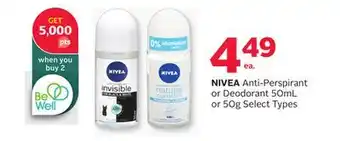 Rexall NIVEA Anti-Perspirant or Deodorant 50mL or 50g offer