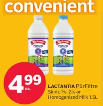 Rexall LACTANTIA PūrFiltre Skim, 1%, 2% or Homogenized Milk 1.5L offer