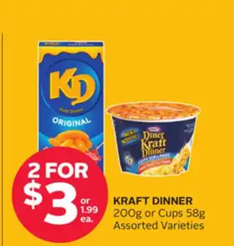 Rexall KRAFT DINNER 200g or Cups 58g offer