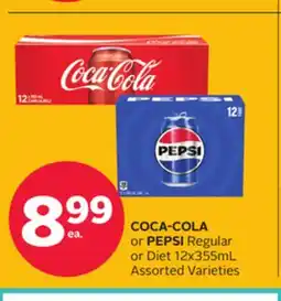 Rexall COCA-COLA or PEPSI Regular or Diet 12x355mL offer