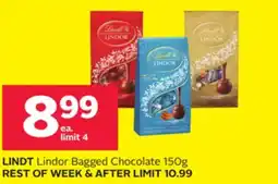 Rexall LINDT Lindor Bagged Chocolate offer