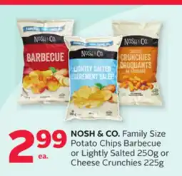 Rexall NOSH & CO. Family Size Potato Chips Barbecue or Lightly Salted 250g or Cheese Crunchies 225g offer