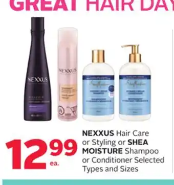 Rexall NEXXUS Hair Care or Styling or SHEA MOISTURE Shampoo or Conditioner offer