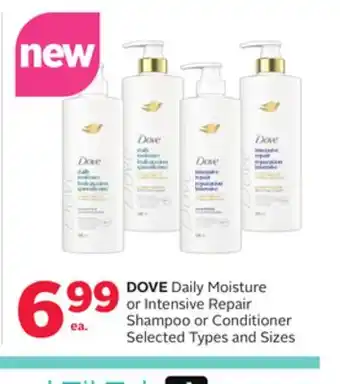 Rexall DOVE Daily Moisture or Intensive Repair Shampoo or Conditioner offer