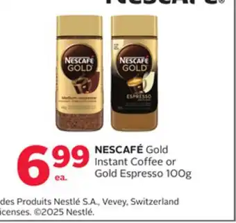 Rexall NESCAFÉ Gold Instant Coffee or Gold Espresso 100g offer