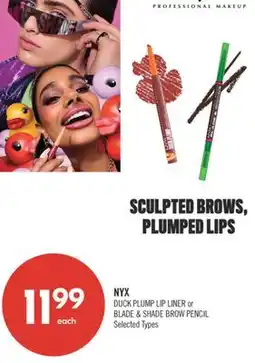 Shoppers Drug Mart NYX DUCK PLUMP LIP LINER or BLADE & SHADE & BROWN PENCIL offer