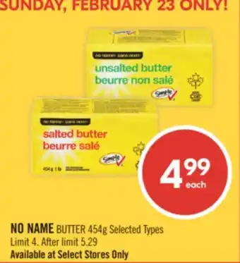 Shoppers Drug Mart NO NAME BUTTER offer