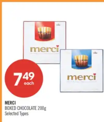 Shoppers Drug Mart MERCI BOXED CHOCOLATE offer