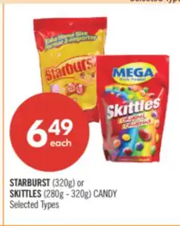 Shoppers Drug Mart STARBURST (320g) or SKITTLES (280g - 320g) CANDY offer