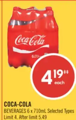 Shoppers Drug Mart COCA-COLA BEVERAGES 6 x 710mL offer