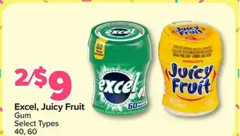 PharmaChoice Excel, Juicy Fruit Gum offer