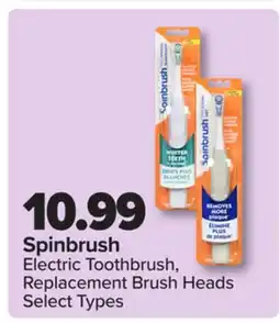 PharmaChoice Spinbrush Electric Toothbrush, Replacement Brush Heads offer