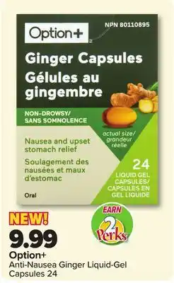 PharmaChoice Option+ Anti-Nausea Ginger Liquid-Gel Capsules offer