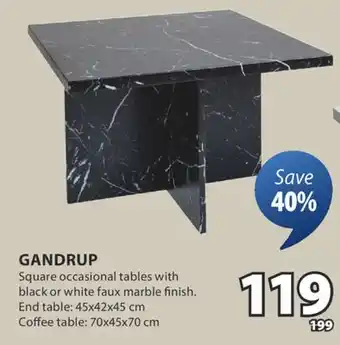 JYSK GANDRUP Square occasional tables offer