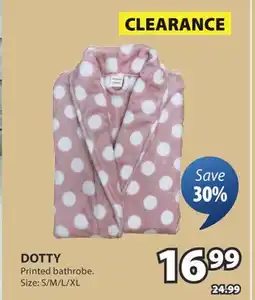 JYSK DOTTY Printed bathrobe offer