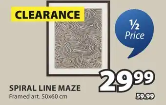 JYSK Spiral Line Maze Framed Art offer