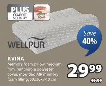 JYSK KVINA Memory foam pillow offer