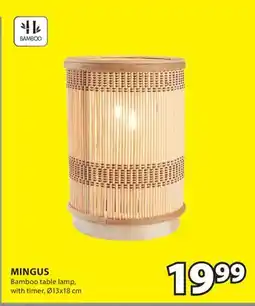 JYSK MINGUS Bamboo table lamp offer