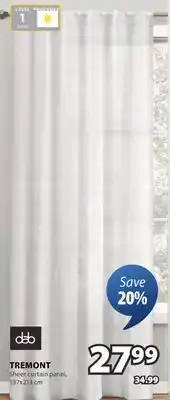 JYSK TREMONT Sheer curtain panel offer