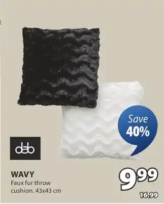 JYSK WAVY Faux Fur Throw Cushion offer