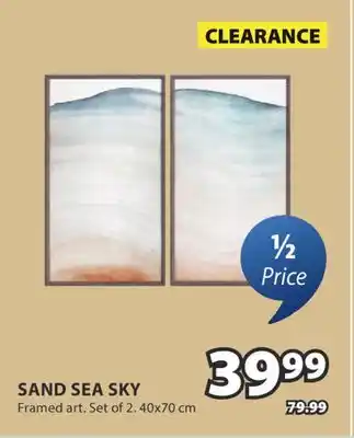 JYSK SAND SEA SKY Framed art offer